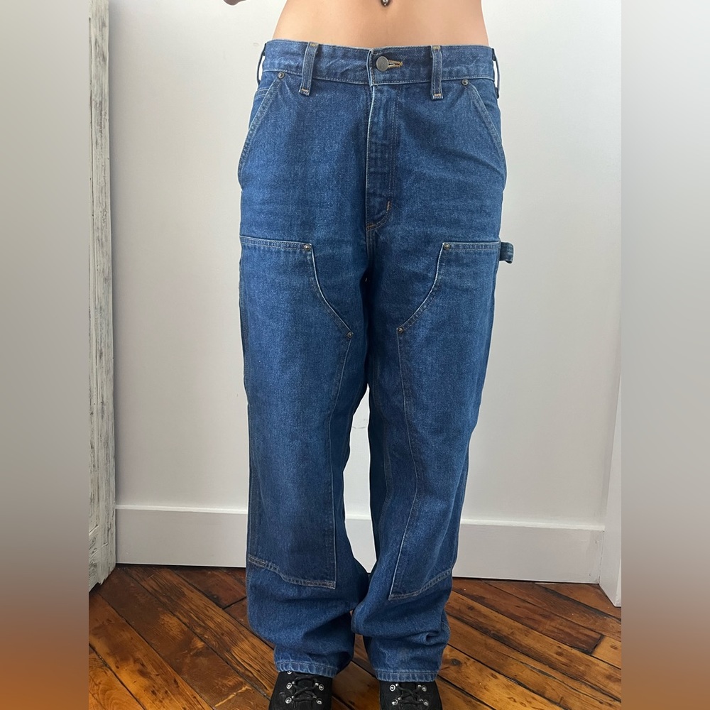 Carhartt Double knee jeans heavy duty size 31 x 32 Loose original fit denim